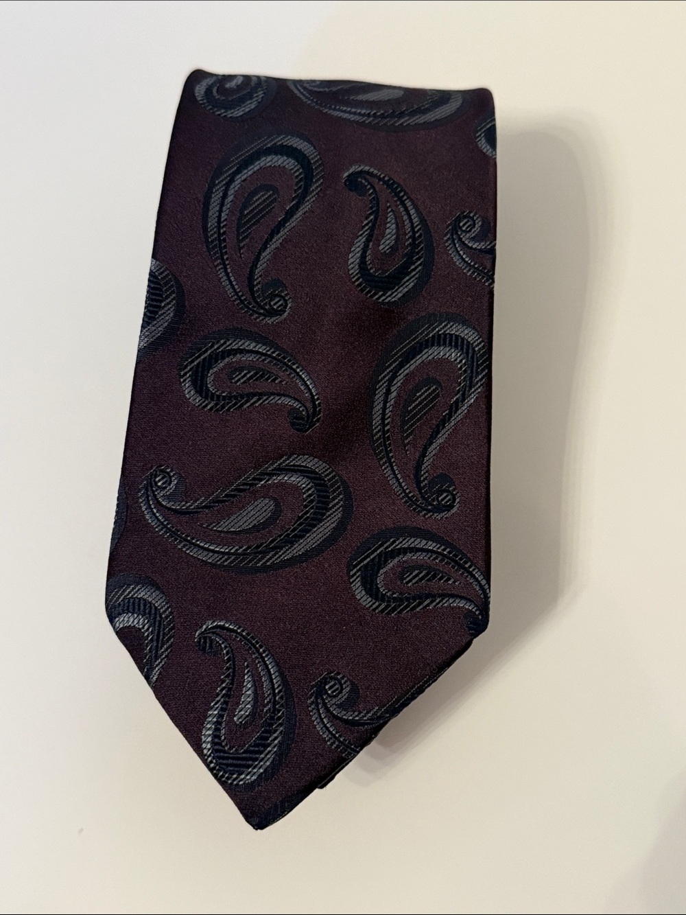 GIORGIO ARMANI MEN’S TIE PURPLE BLUE SILK PAISLEY, ACCESSORY ITALY LUXURY